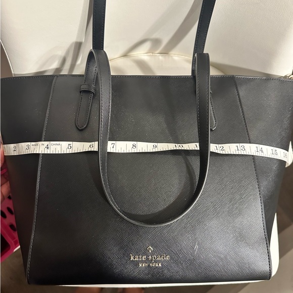 Kate Spade Black Saffiano Leather Tote Bag — Work, Laptop & Everyday Purse - Picture 8 of 11